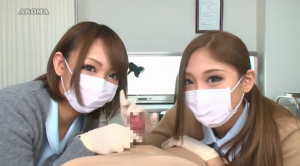 Screenshot 2019 11 15 Japanese nurses handjob 300x166 - 【武井麻希・HIKARI】白いマスクの上から無機質な目線　ゴム手袋はめた手でチンポを治療