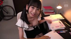 七沢みあ 300x168 - 【七沢みあ】勉強中の僕を手コキするエロカテキョ　これで成績アップ間違いなし？